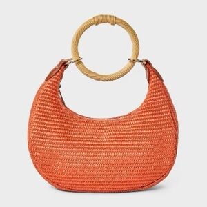 NEW NWT A New Day Straw Bracelet Bag Orange purse stylish bright elegant target